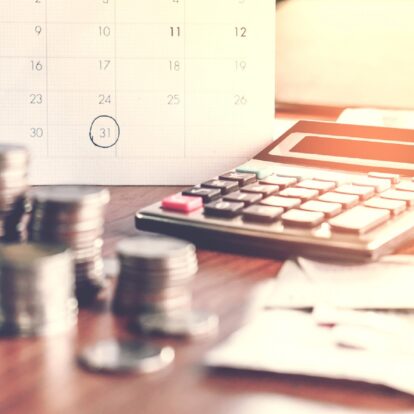 debt collection and tax season concept with deadline calendar r